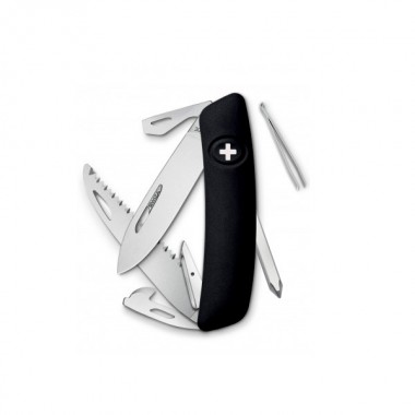 Нож Swiza D06, черный, 12 ф., Плитка / отвертка