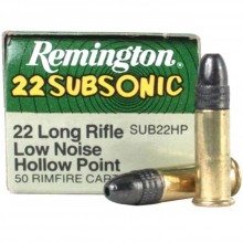 Патрон нарезной Remington Subsonic кал .22 LR пуля HP 38 гр 320 мс (2.5 г)